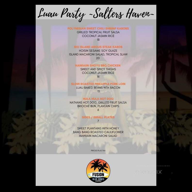 Fusion Blue Zones Cuisine - Holly Ridge, NC menu_pic