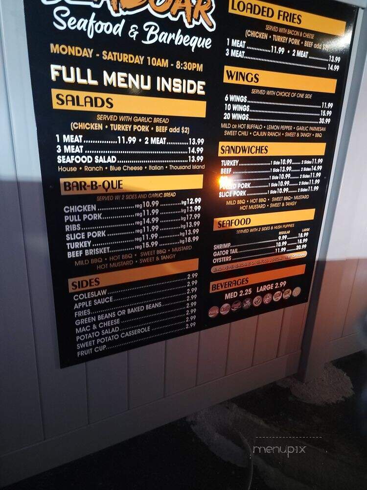 SeaBoar Seafood & BBQ - Jacksonville, FL menu_pic