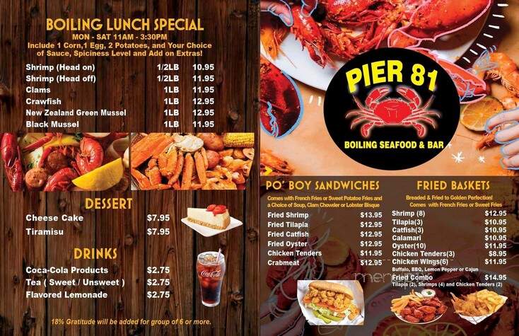 Pier 81 Boiling Seafood & Bar - Enid, OK menu_pic