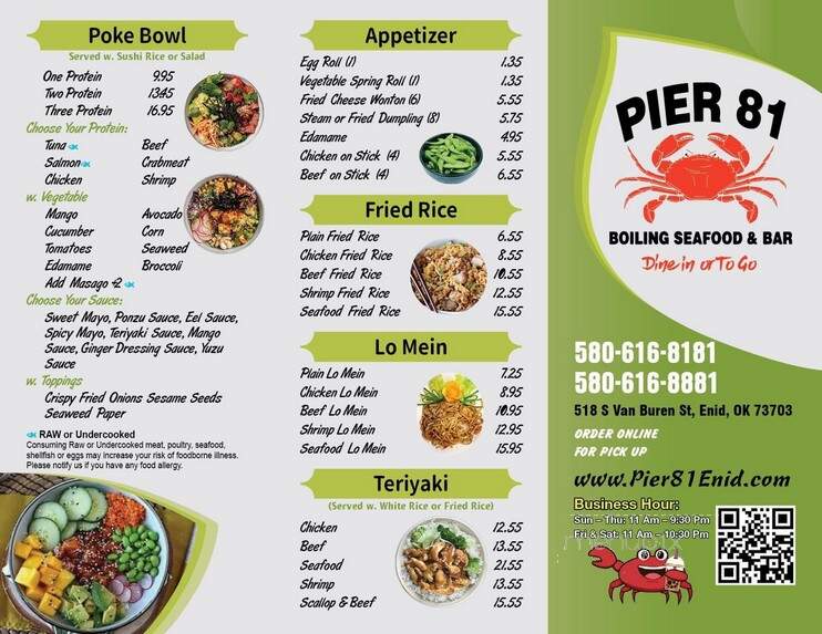 Pier 81 Boiling Seafood & Bar - Enid, OK menu_pic