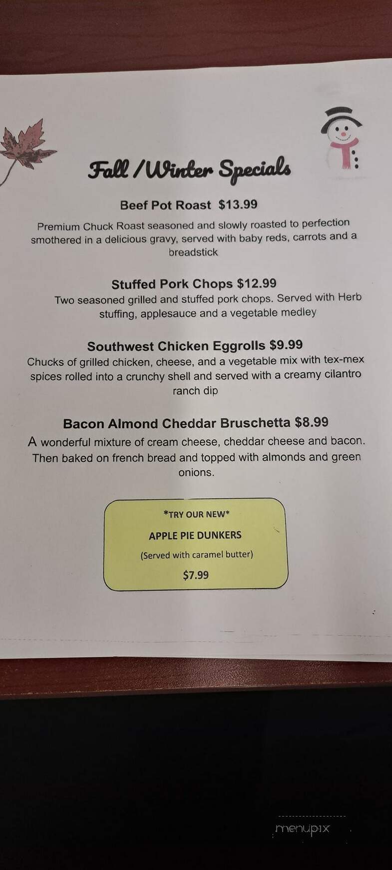 Farmhouse Bar & Grill - Luxemburg, WI menu_pic