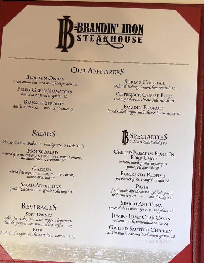 The Brandin' Iron Steakhouse - Vidalia, LA menu_pic