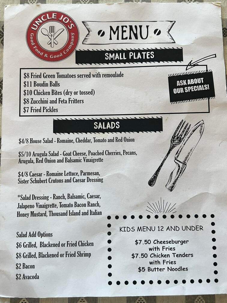 Uncle Jo's - Cleveland, MS menu_pic