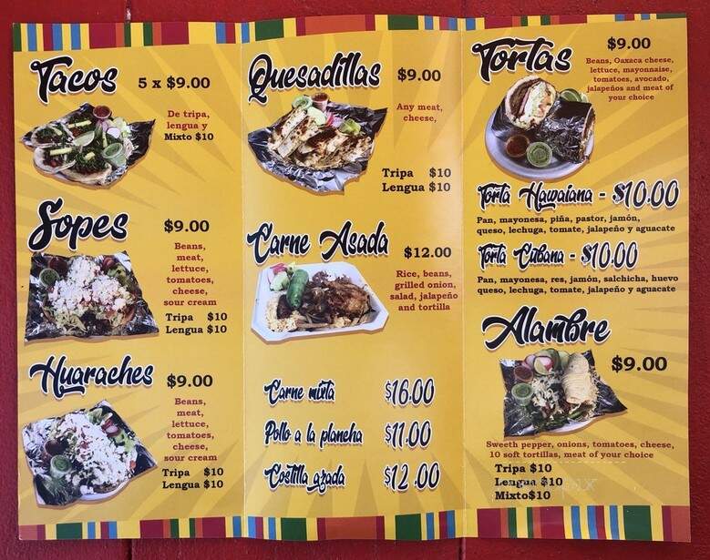 Taqueria Los Jarochos - Glen Burnie, MD menu_pic