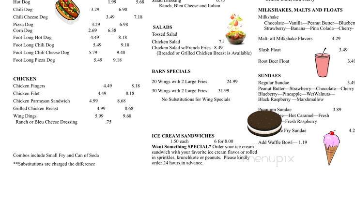 Krause's Soft Freeze - Boswell, PA menu_pic