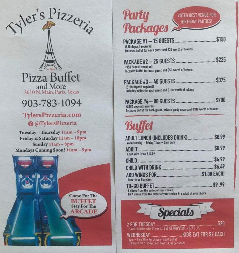Tyler's Pizzeria - Paris, TX
