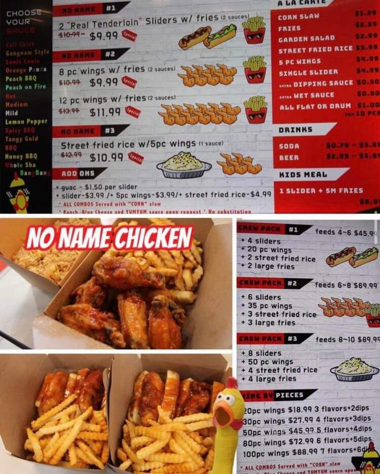 No Name Chicken - Bonaire, GA menu_pic