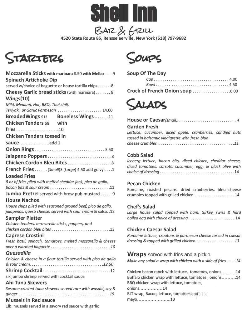 The Shell Restaurant - New York, NY menu_pic