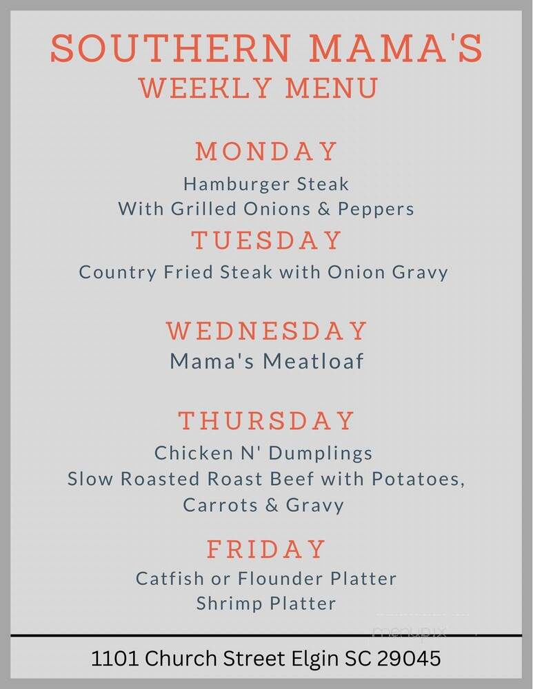 Southern Mama's - Elgin, SC menu_pic