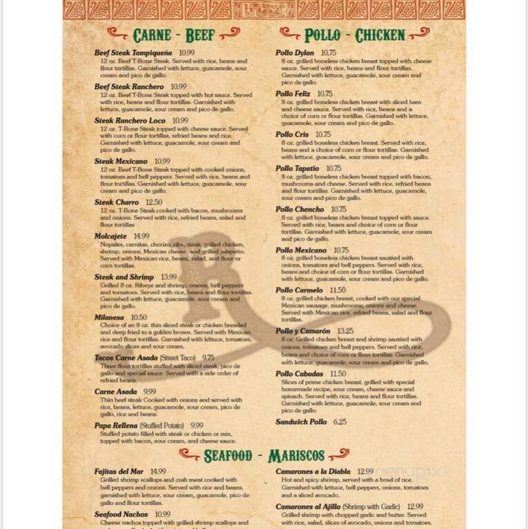 Ranchero Loco - McRae, AR menu_pic