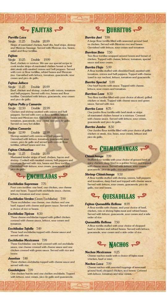 Ranchero Loco - McRae, AR menu_pic