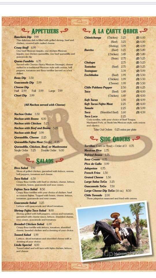 Ranchero Loco - McRae, AR menu_pic