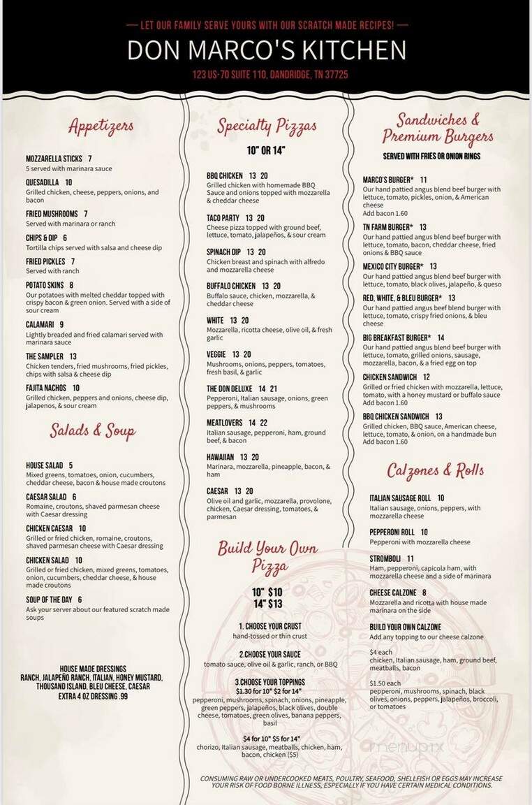 Don Marco's Mexican - Dandridge, TN menu_pic