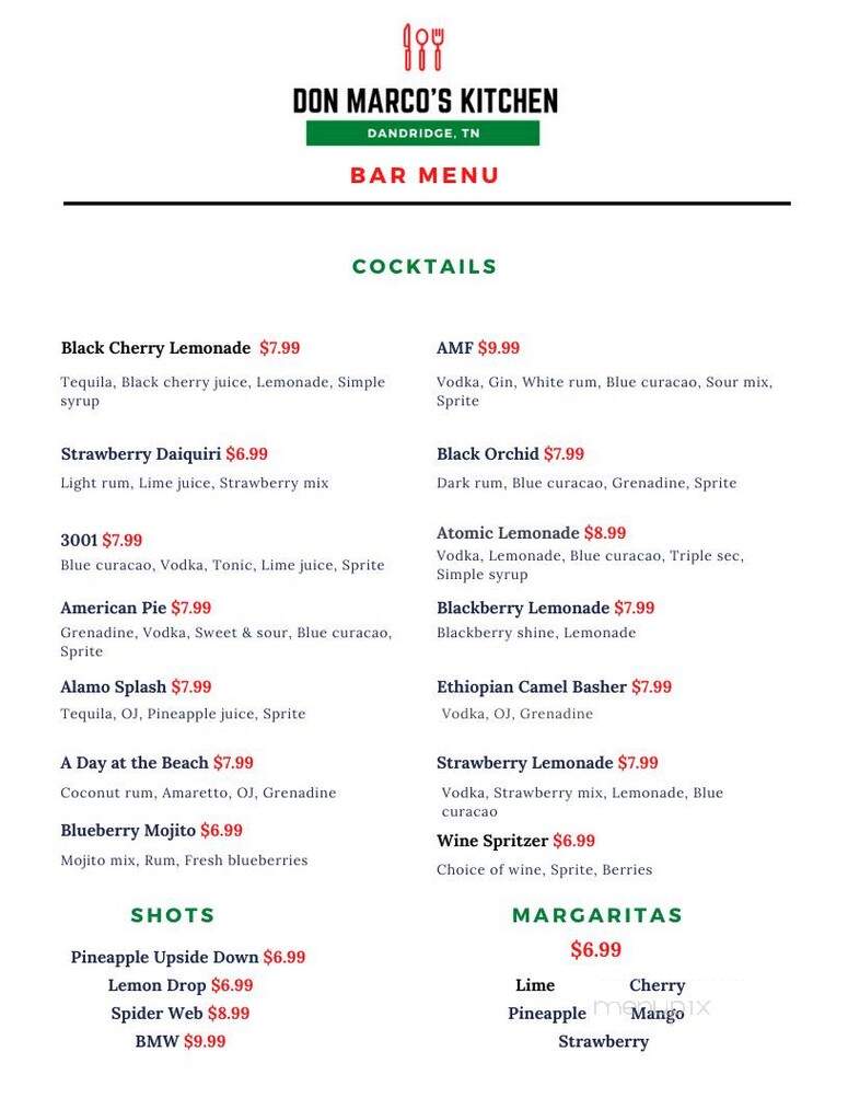 Don Marco's Mexican - Dandridge, TN menu_pic