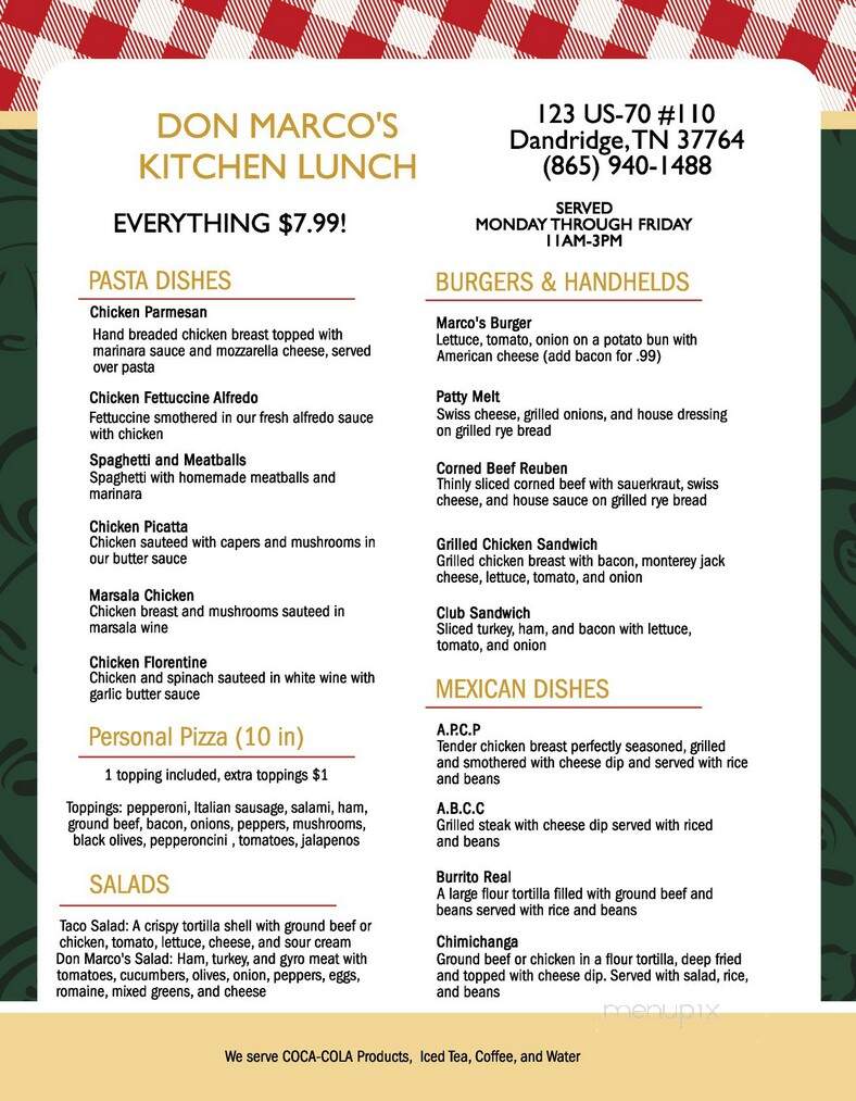 Don Marco's Mexican - Dandridge, TN menu_pic