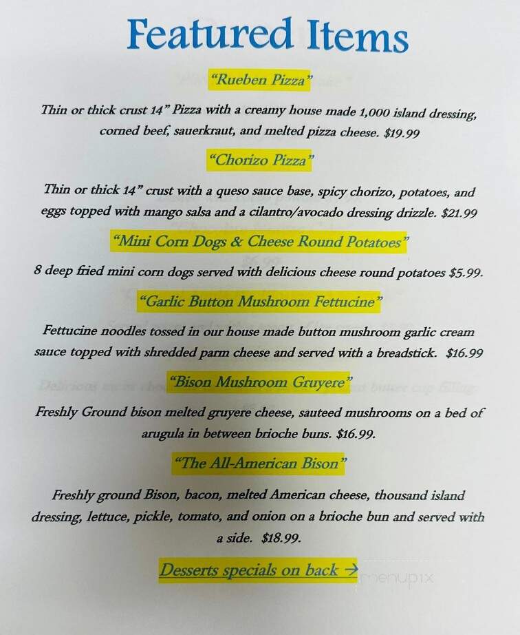 The Mav Bar and Grill - Worthington, MN menu_pic