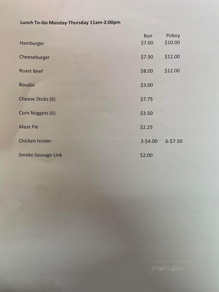 Bayou Snacks and Drinks - Lockport, LA menu_pic