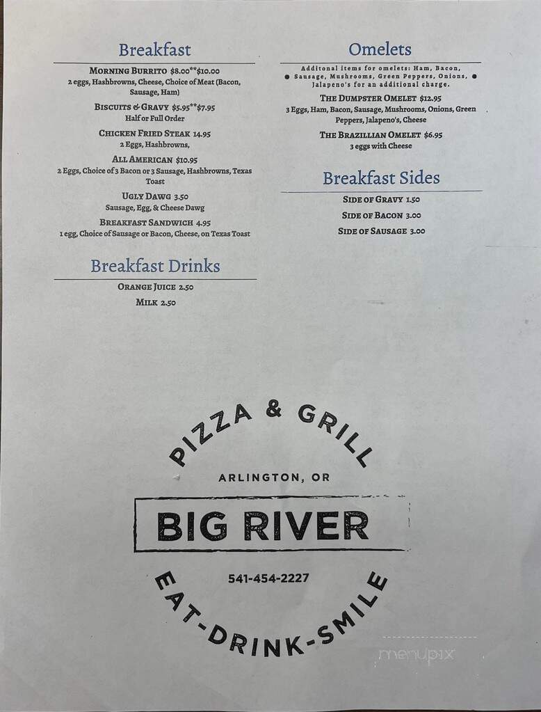 Big River Pizza & Grill - Arlington, OR