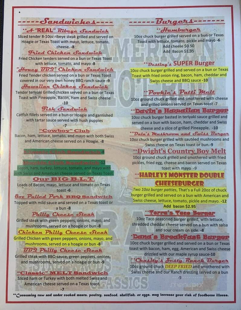 Wagon Wheel Cafe - Waynesboro, TN menu_pic
