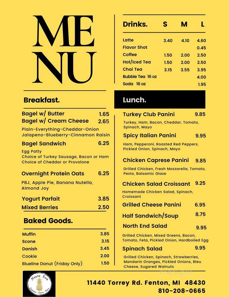 North End Coffee Cafe Bake - Fenton, MI menu_pic