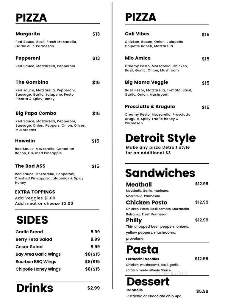 Big Papas Wood Fired Pizza - Visalia, CA menu_pic
