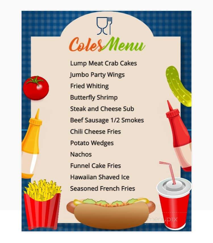 Cole's Soulfood - Charlotte Hall, MD menu_pic