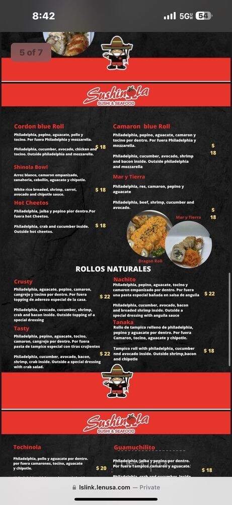 Sushinola Tulare - Tulare, CA menu_pic