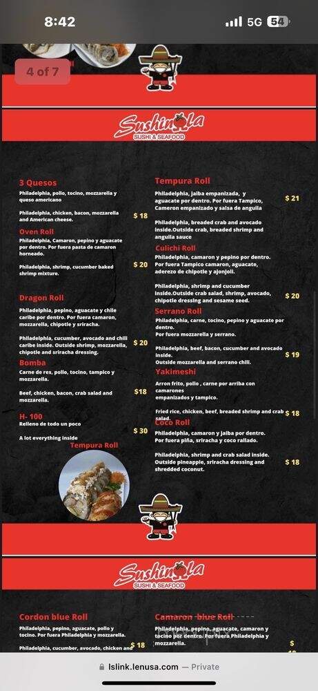 Sushinola Tulare - Tulare, CA menu_pic