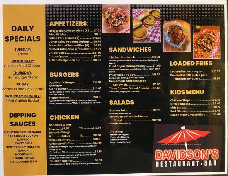 Davidson's - Gilmer, TX menu_pic