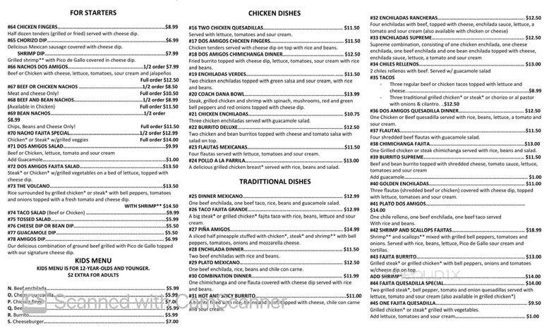 Dos Amigos Mexican Grill - Northport, AL menu_pic