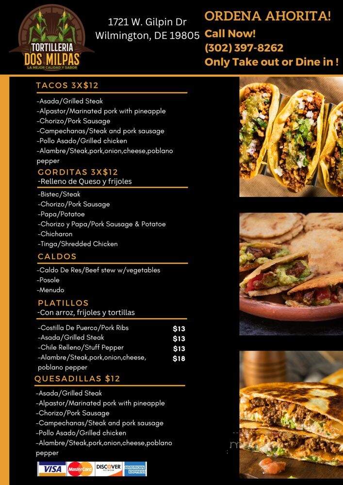 Tortilleria Dos Milpas - Wilmington, DE menu_pic