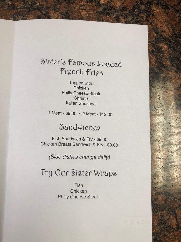 Sister's Soul Food - Canton, OH menu_pic