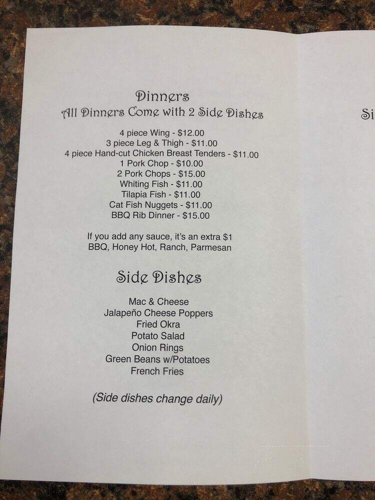 Sister's Soul Food - Canton, OH menu_pic