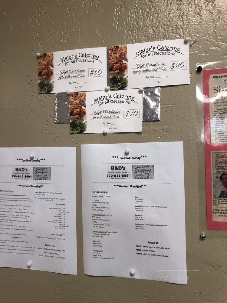 Sister's Soul Food - Canton, OH menu_pic
