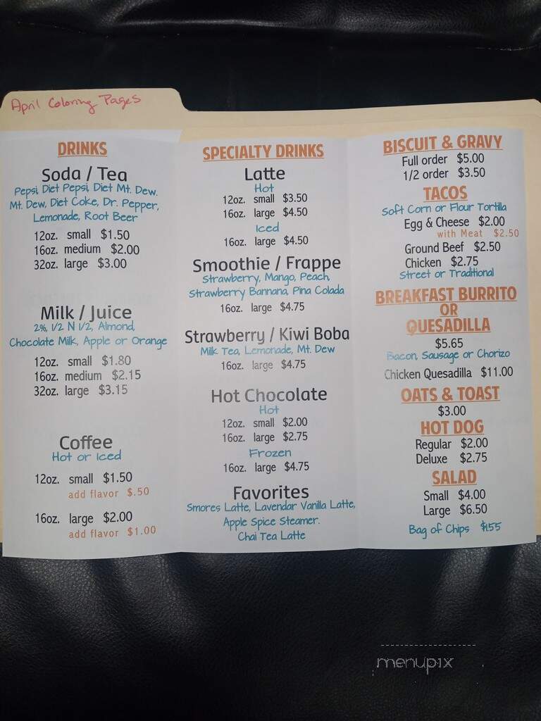 Tia's - New Palestine, IN menu_pic