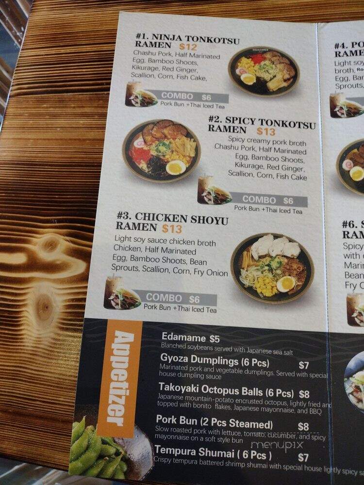 Ninja Ramen - Lancaster, PA menu_pic