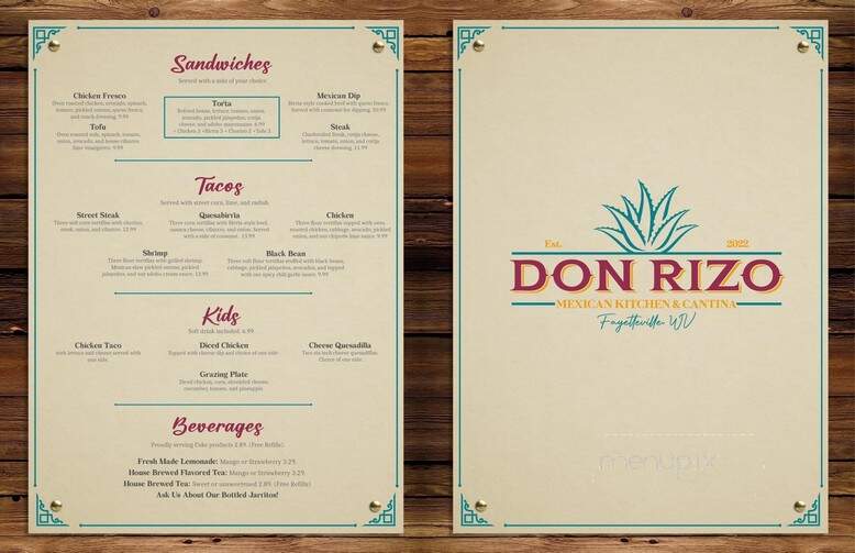 Don Rizo Mexican Kitchen and Cantina - Fayetteville, WV menu_pic