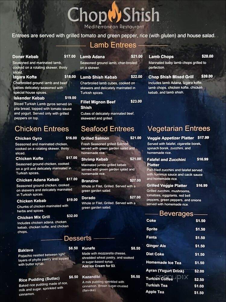 Chop Shish Mediterranean - Camp Hill, PA menu_pic