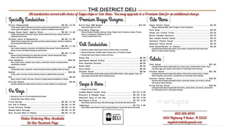 The District Deli - Baker, FL