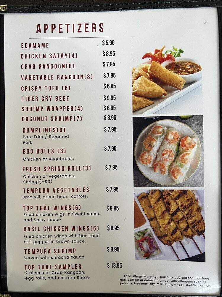 Top Thai Restaurant - Olathe, KS menu_pic