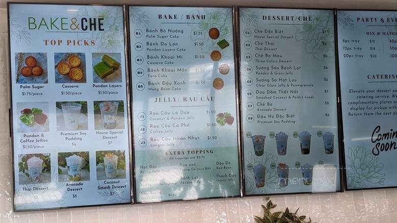 Bake & Che Fresh Vietnamese Dessert - Westminster, CA menu_pic