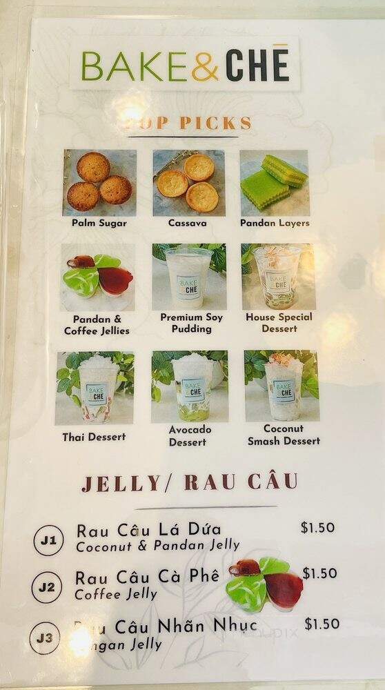 Bake & Che Fresh Vietnamese Dessert - Westminster, CA menu_pic