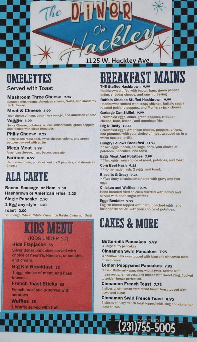 The Diner on Hackley - Muskegon, MI menu_pic