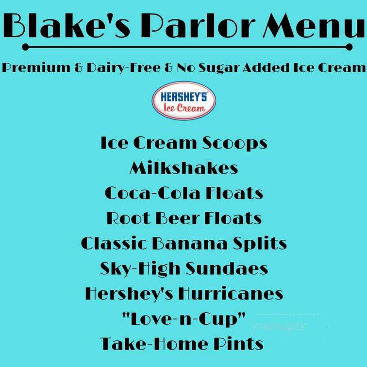 Blake's Parlor - Lumberton, NC menu_pic