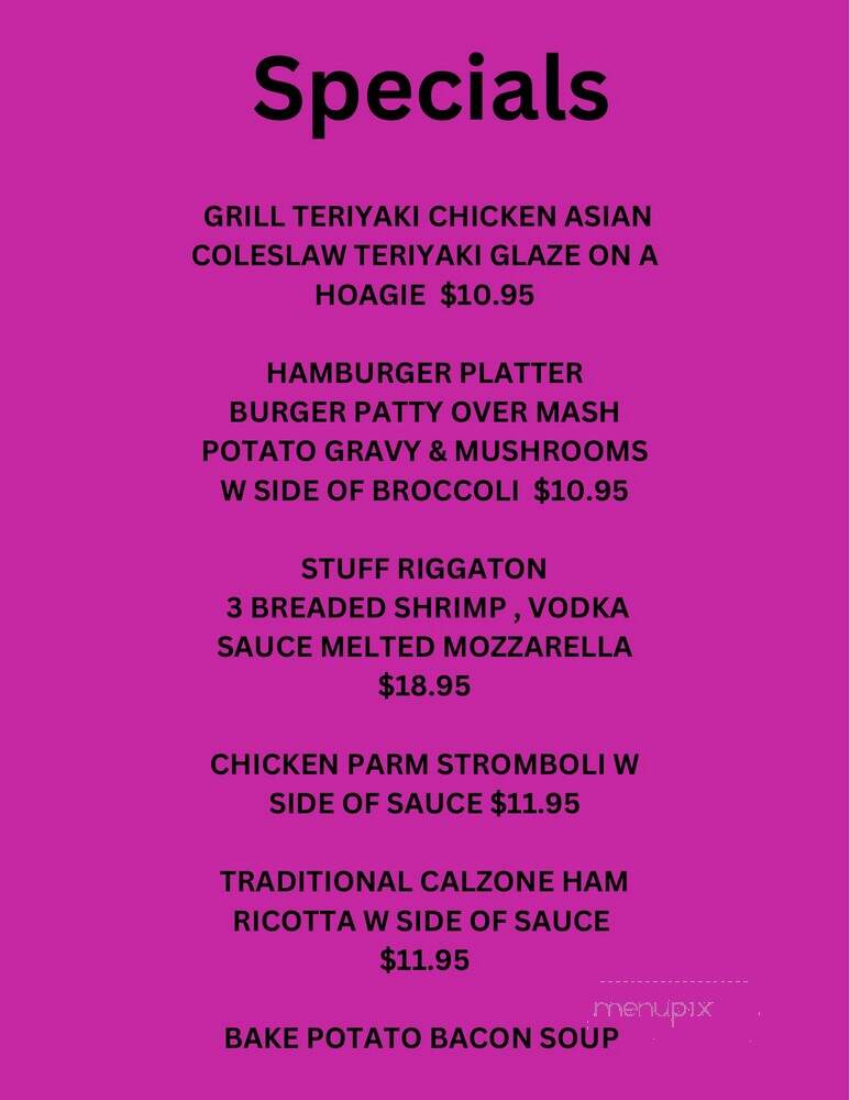 Isabella's Eatery - Mount Cobb, PA menu_pic