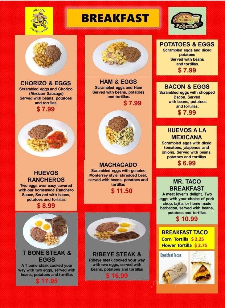 Mr Taco and Tequila Bar 2 - Madisonville, TX menu_pic