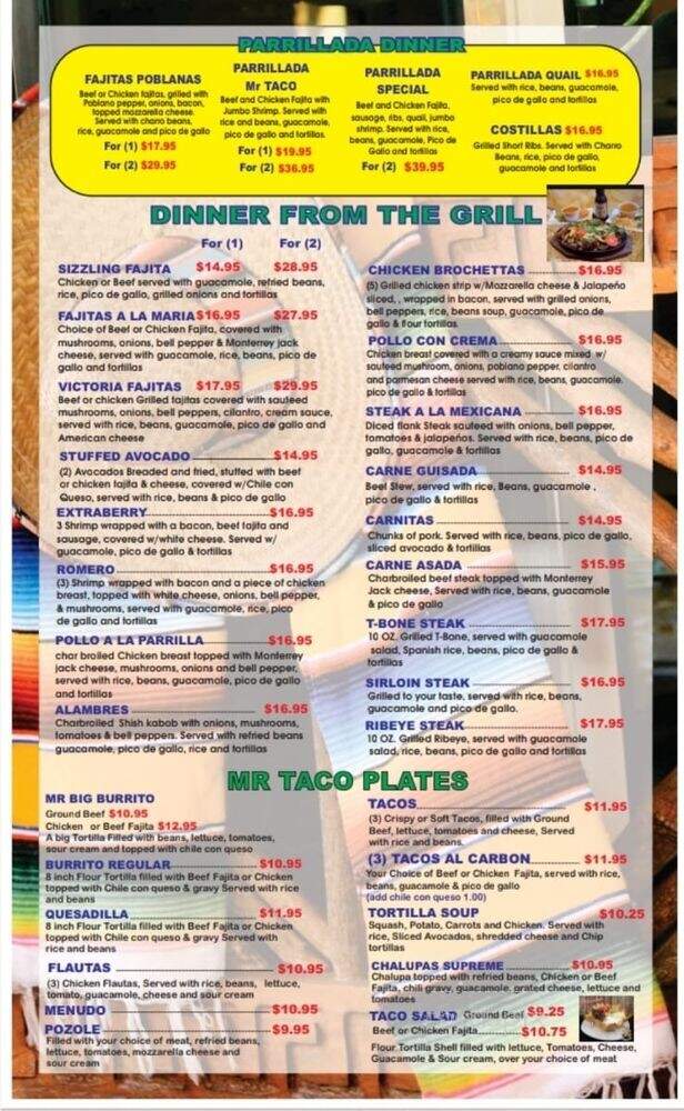 Mr Taco and Tequila Bar 2 - Madisonville, TX menu_pic