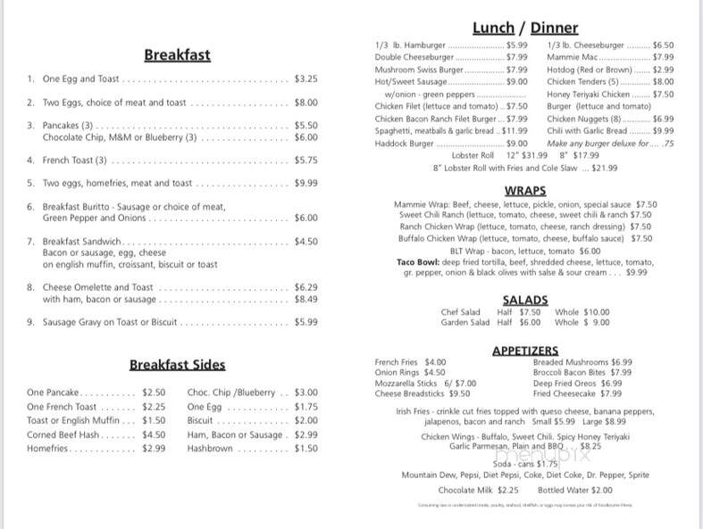 Mammies Grill - Hartland, ME menu_pic