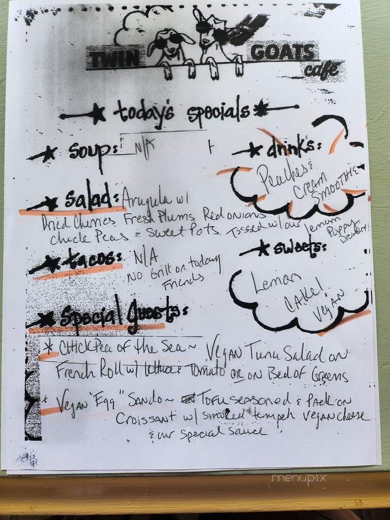 Twin Goats Cafe - Lebanon, NJ menu_pic