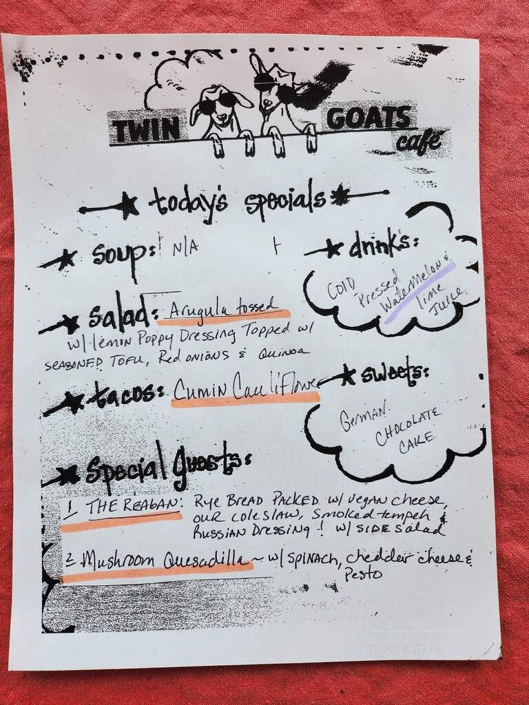 Twin Goats Cafe - Lebanon, NJ menu_pic